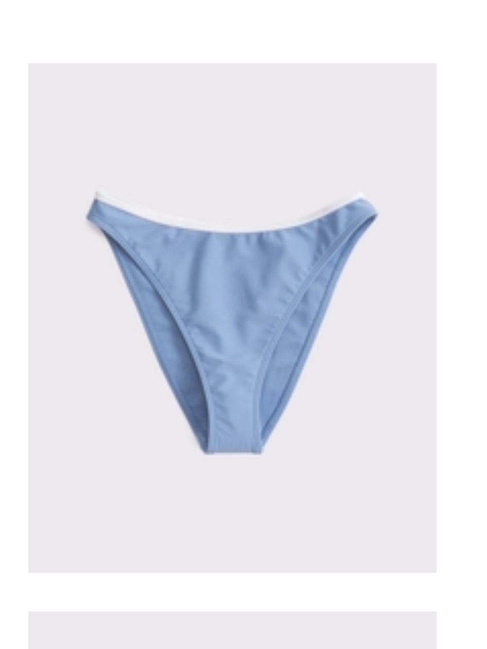Abercrombie & Fitch Sky Blue Moderate Rise High-Leg Bikini Bottom